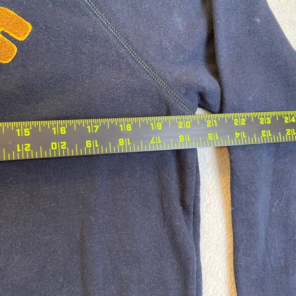 American Eagle Womans Navy Sweatshirt With "Peace" Patch Design Ah-Mazingly Soft - Picture 4 of 10